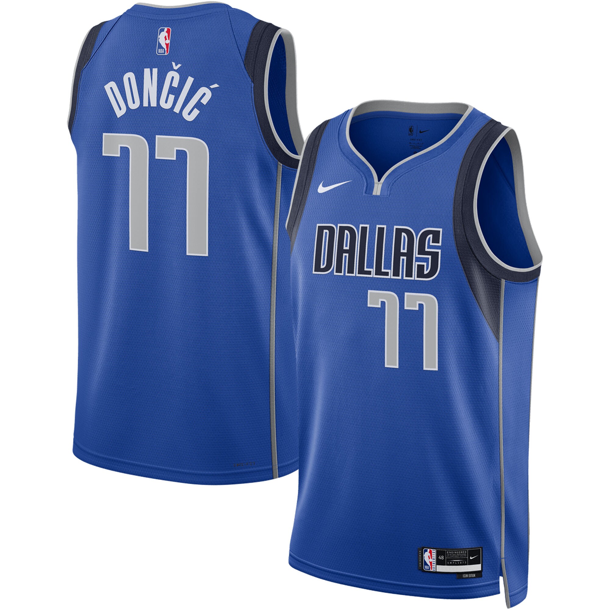 Luka DonÃƒâ€žÃ‚ÂiÃƒâ€žÃ¢â‚¬Â¡ Dallas Mavericks Unisex Swingman Jersey - Icon Edition - Blue