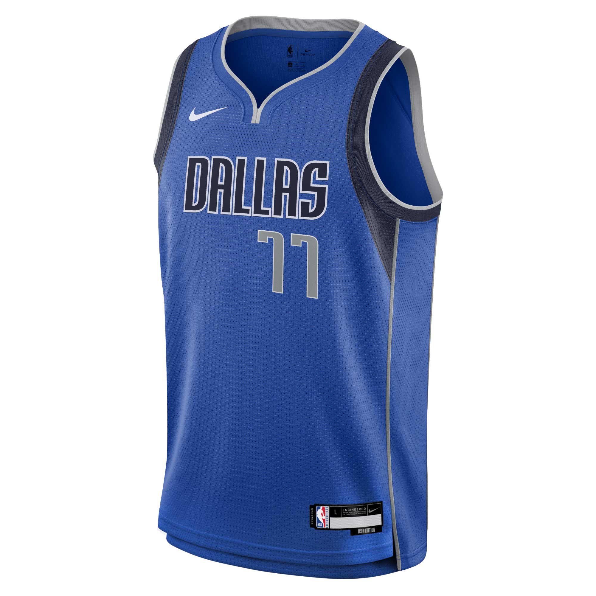 Alternative view of Luka DonÃƒâ€žÃ‚ÂiÃƒâ€žÃ¢â‚¬Â¡ Dallas Mavericks Youth Swingman Jersey - Icon Edition - Blue