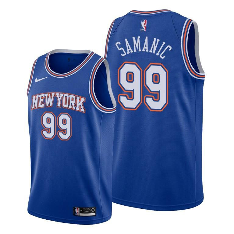 Luka Samanic 99 New York Knicks Statement Edition Blue Jersey - Men Jersey - JS746 