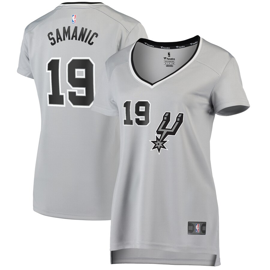 Luka Samanic San Antonio Spurs Fanatics Branded Women's Fast Break Replica Player Jersey - Statement Edition - Silver