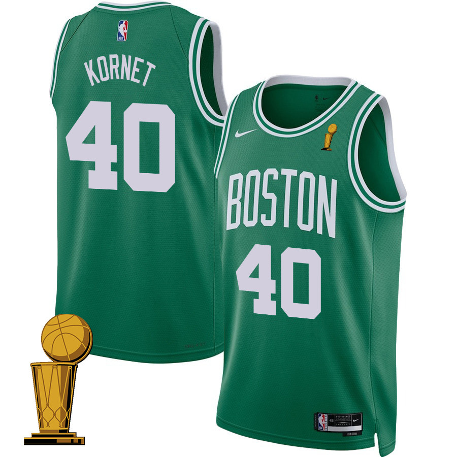 Luke Kornet 40 Boston Celtics 2024 FINALS CHAMPIONS Jersey - Icon Edition - Kelly Green - JS969
