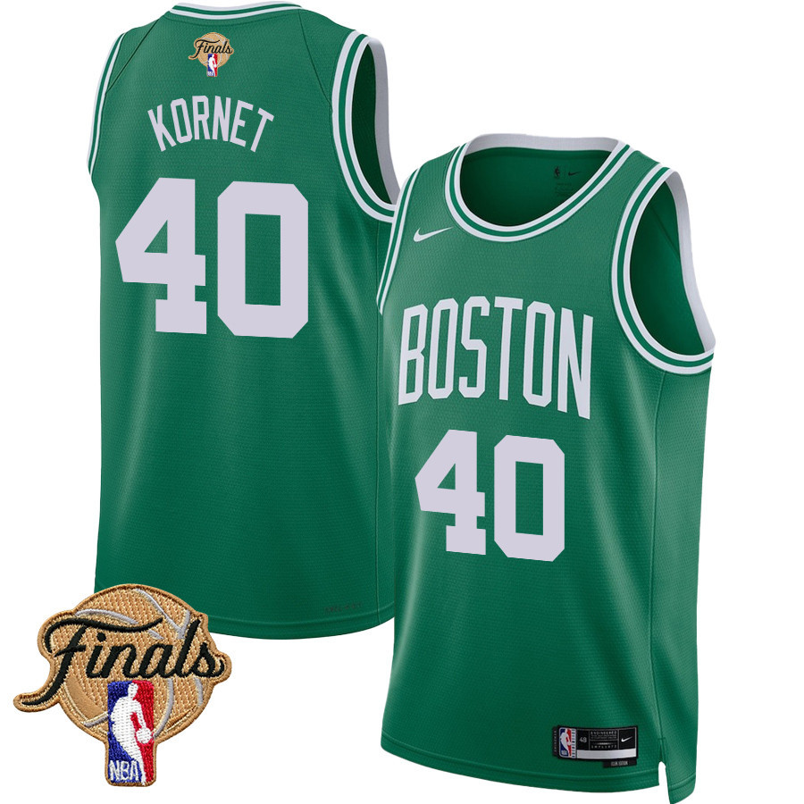 Luke Kornet 40 Boston Celtics 2024 FINALS PATCH Icon Edition Jersey - Kelly Green - JS560