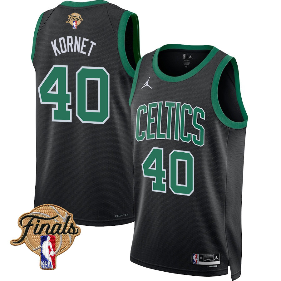 Luke Kornet 40 Boston Celtics 2024 FINALS PATCH Swingman Jersey - Statement Edition - Black - JS730