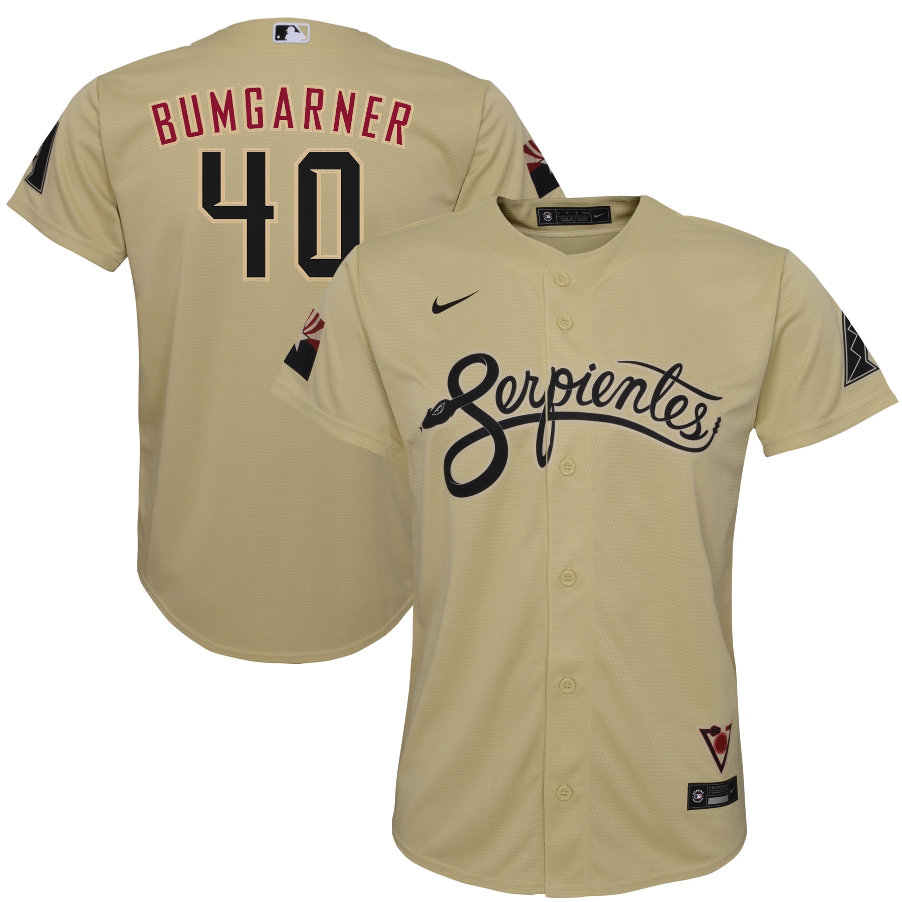 Madison Bumgarner Arizona Diamondbacks Youth City Connect Replica Player Jersey – Sand