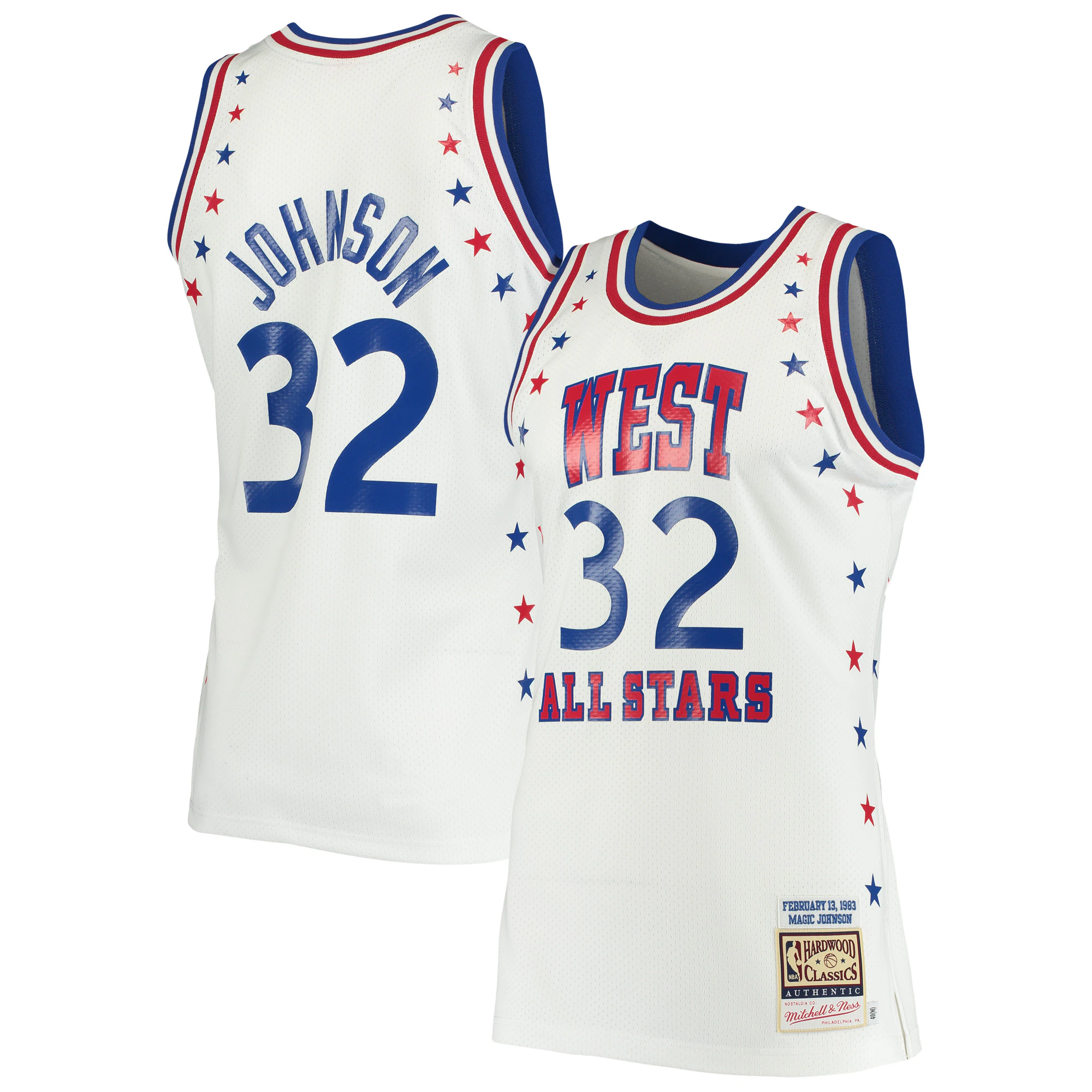 Magic Johnson Los Angeles Lakers Mitchell & Ness 1983 Nba All-star Game Hardwood Classics Authentic Jersey - White