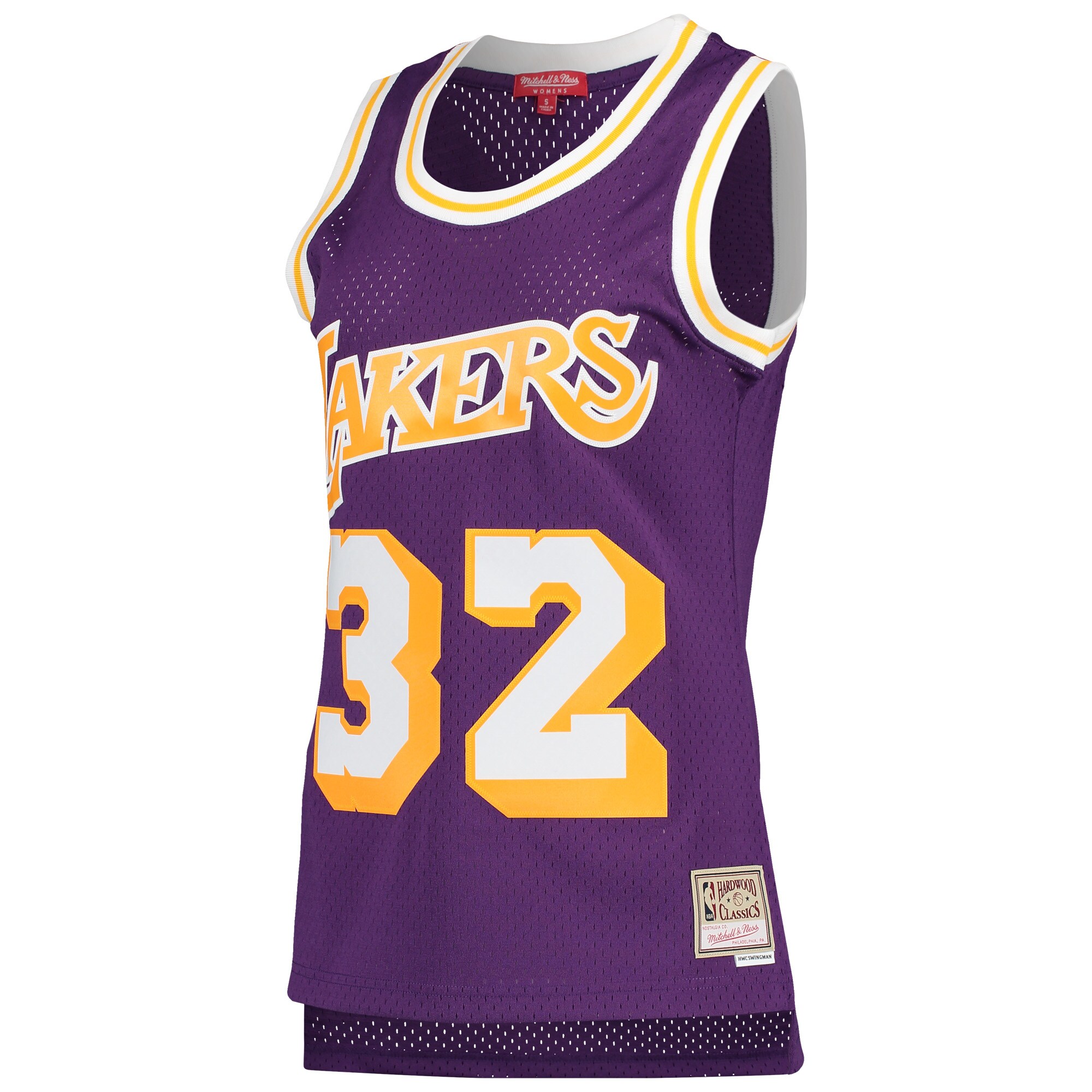 Alternative view of Magic Johnson Los Angeles Lakers Mitchell & Ness Women's Hardwood Classics 1984/85 Swingman Jersey - Purple