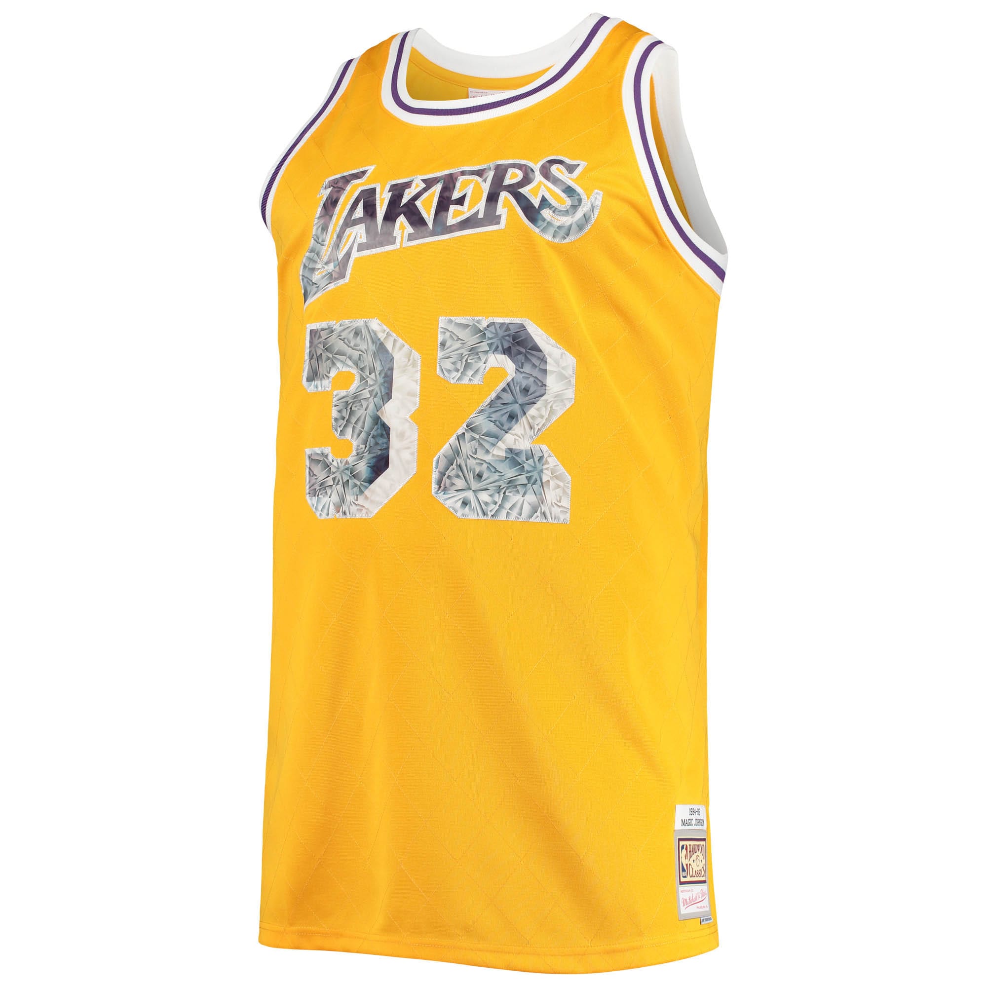 Alternative view of Magic Johnson Los Angeles Lakers Mitchell & Ness Big & Tall 1984/85 Nba 75th Anniversary Diamond Swingman Jersey - Gold