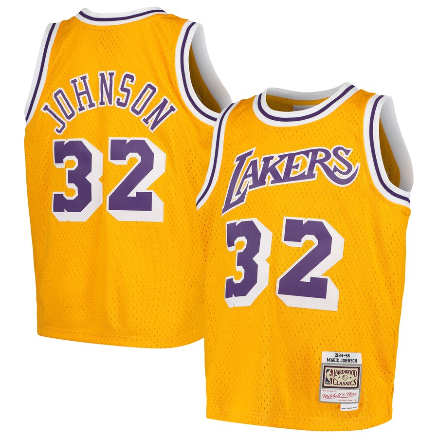 Magic Johnson Los Angeles Lakers Mitchell & Ness Youth Swingman Throwback Jersey – Gold – Jsfangear Jersey Store