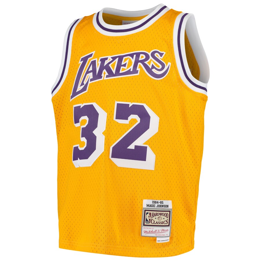 Alternative view of Magic Johnson Los Angeles Lakers Mitchell & Ness Youth Swingman Throwback Jersey – Gold