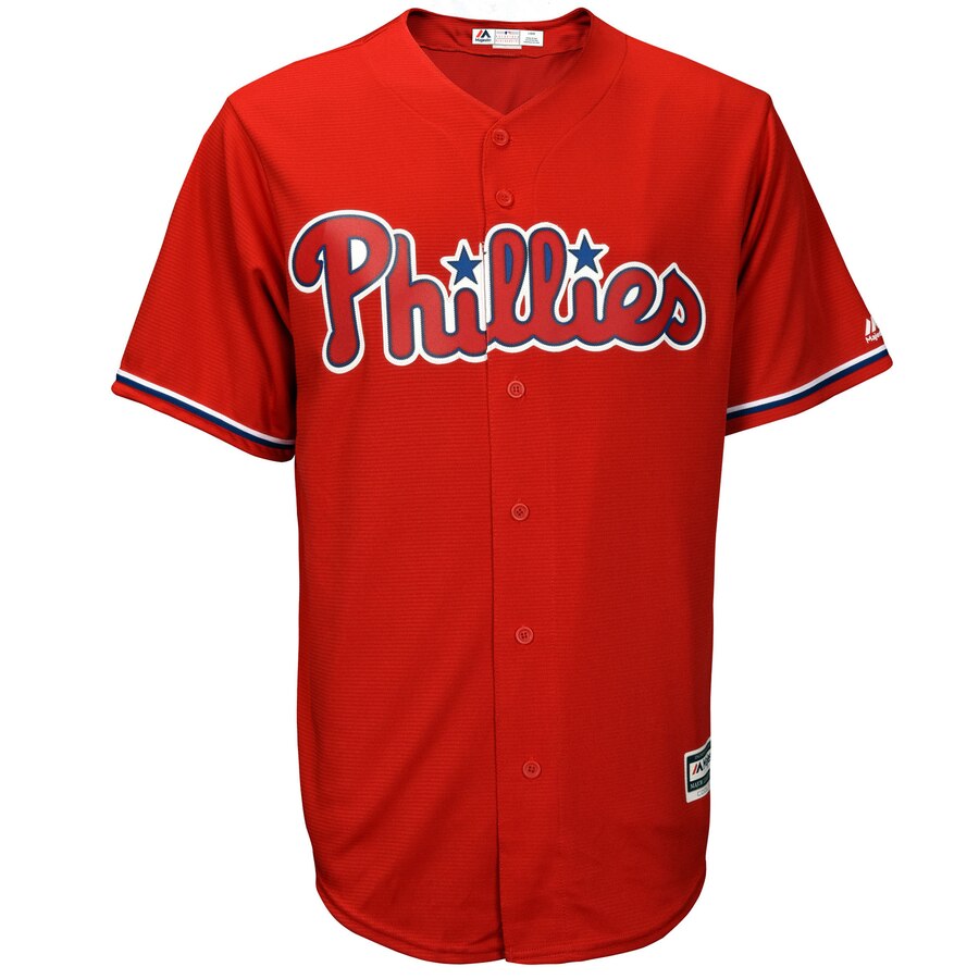 Alternative view of Maikel Franco Philadelphia Phillies Majestic Big And Tall Fashion Cool Base Replica Player Jersey - Scarlet