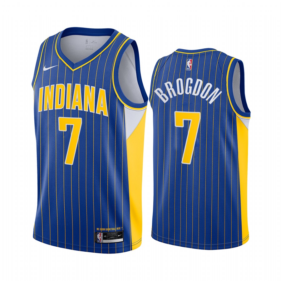 Malcolm Brogdon Indiana Pacers 2020-21 Blue City Edition Jersey New Uniform