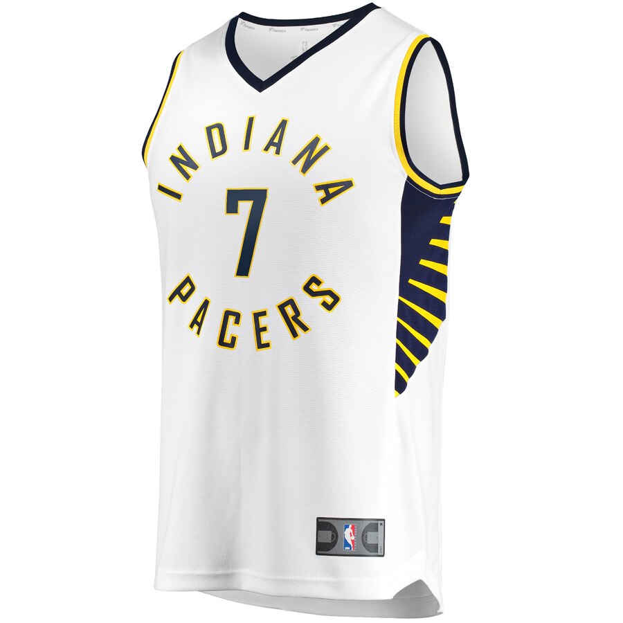 Alternative view of Malcolm Brogdon Indiana Pacers Fanatics Branded Fast Break Replica Jersey White – Association Edition