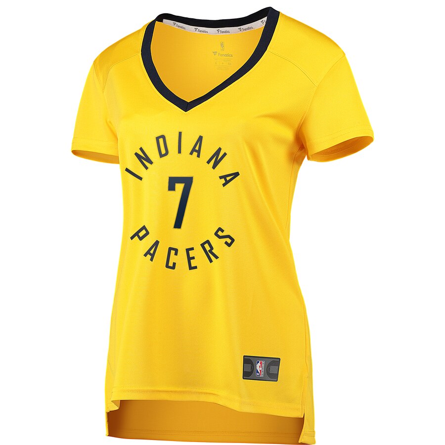 Alternative view of Malcolm Brogdon Indiana Pacers Fanatics Branded Women's Fast Break Replica Jersey Gold - Statement Edition
