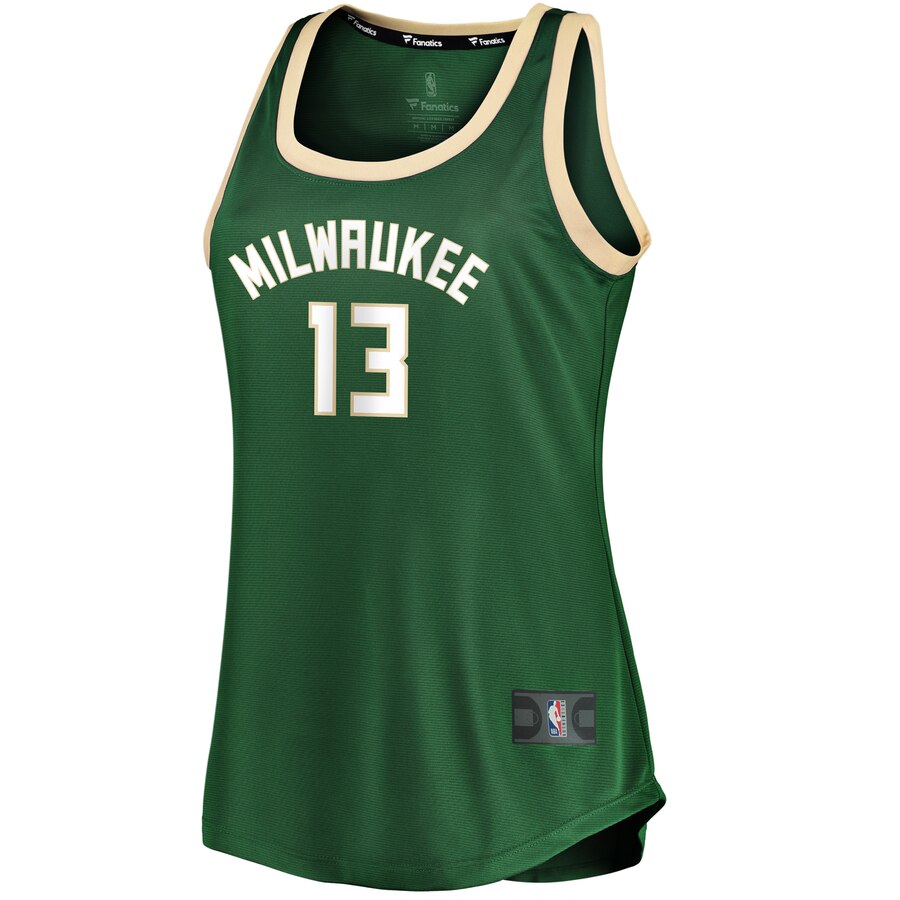 Alternative view of Malcolm Brogdon Milwaukee Bucks Fanatics Branded Women's Fast Break Tank Jersey - Icon Edition - Hunter Green
