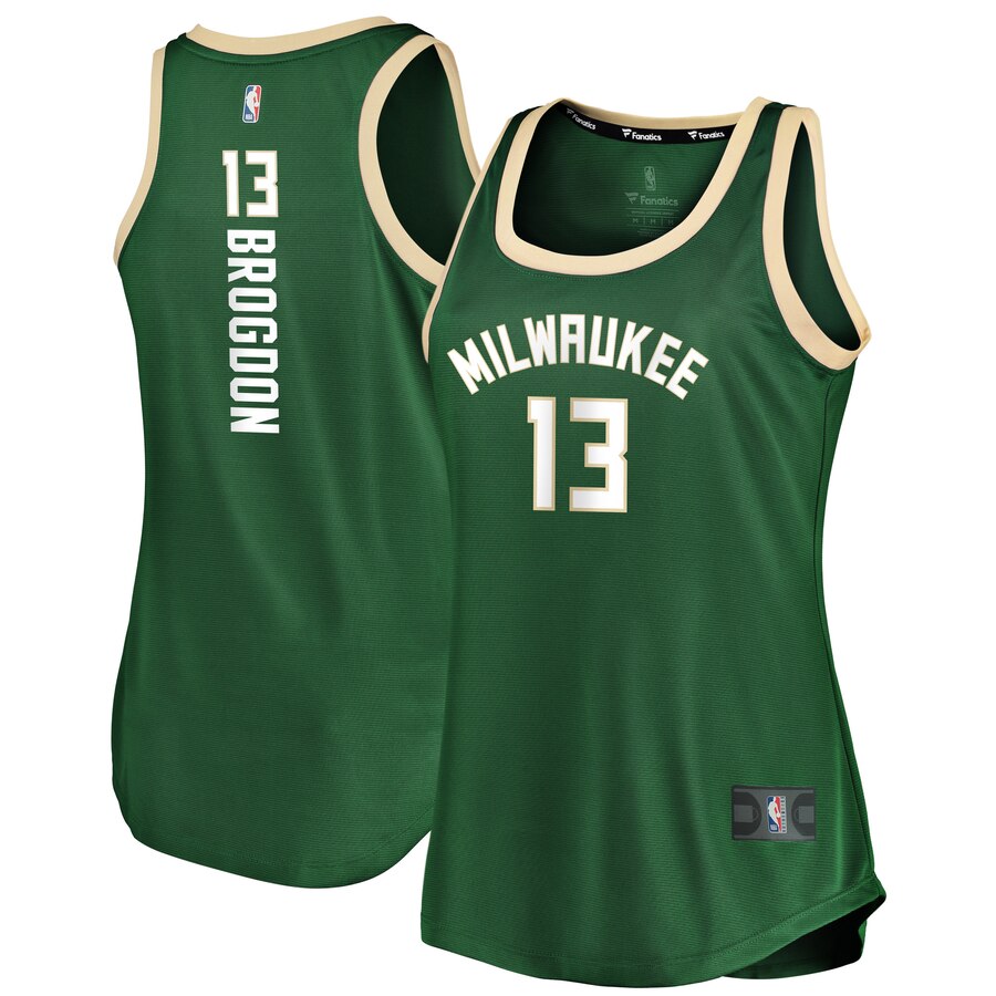 Malcolm Brogdon Milwaukee Bucks Fanatics Branded Women's Fast Break Tank Jersey - Icon Edition - Hunter Green