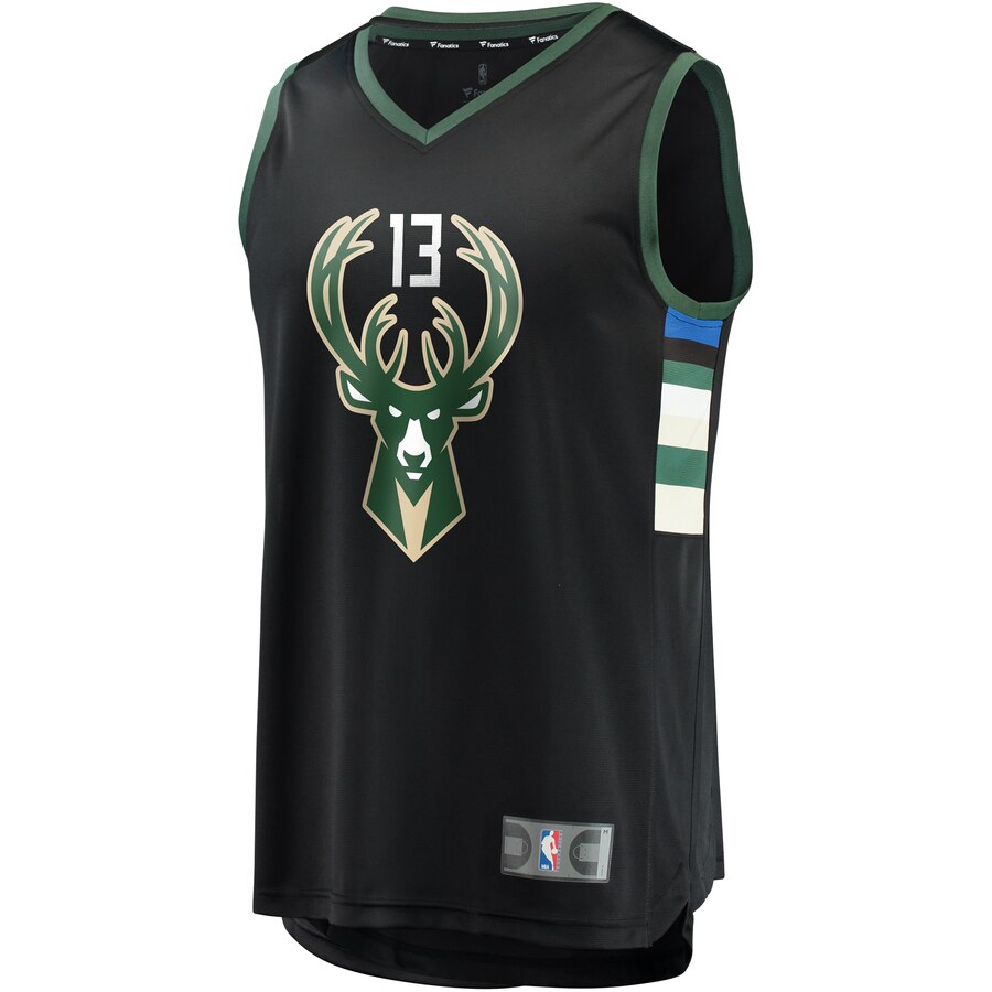 Alternative view of Malcolm Brogdon Milwaukee Bucks Fanatics Branded Youth Fast Break Replica Jersey Black - Statement Edition