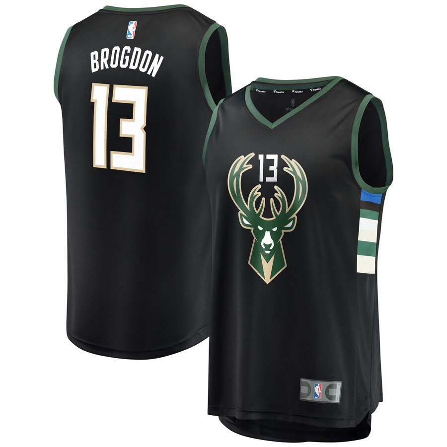 Malcolm Brogdon Milwaukee Bucks Fanatics Branded Youth Fast Break Replica Jersey Black - Statement Edition
