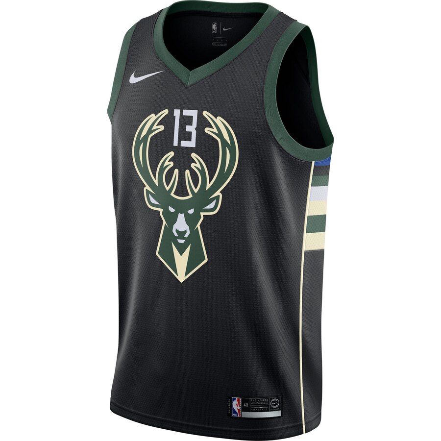 Alternative view of Malcolm Brogdon Milwaukee Bucks Swingman Jersey - Statement Edition - Black