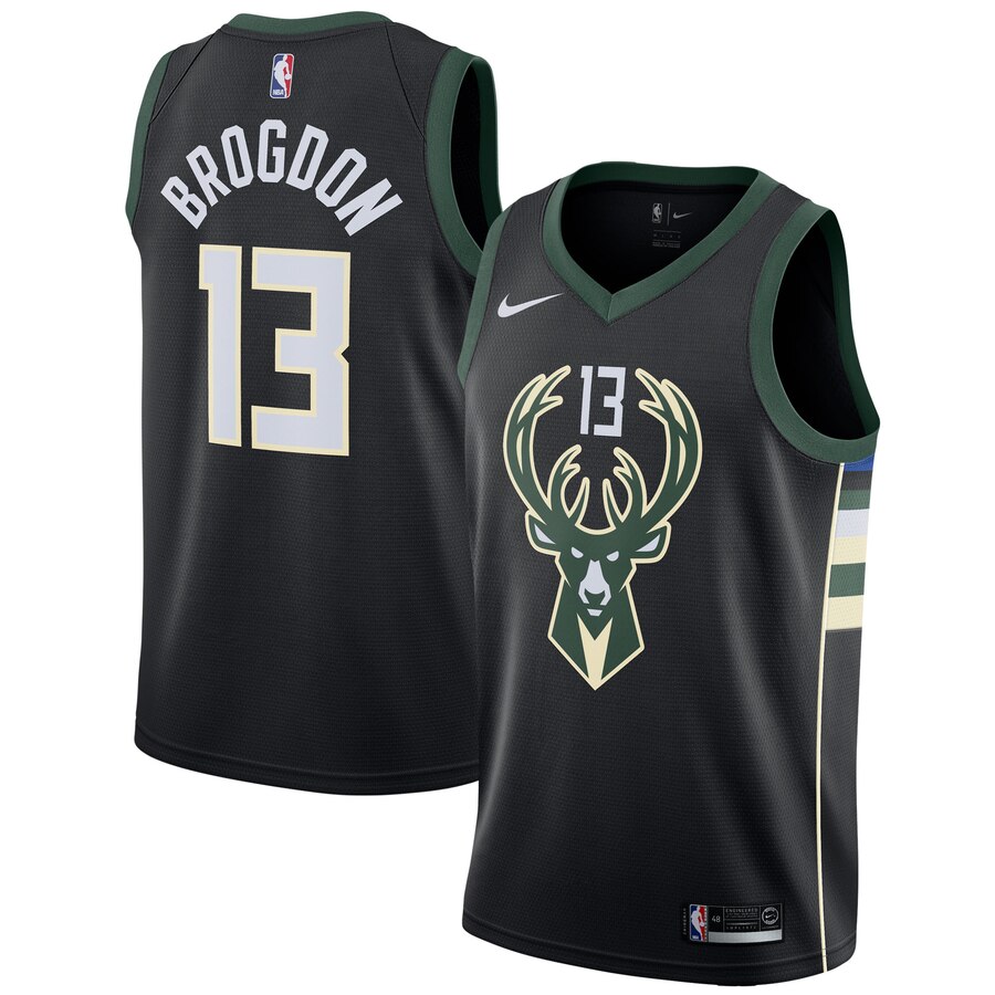 Malcolm Brogdon Milwaukee Bucks Swingman Jersey - Statement Edition - Black