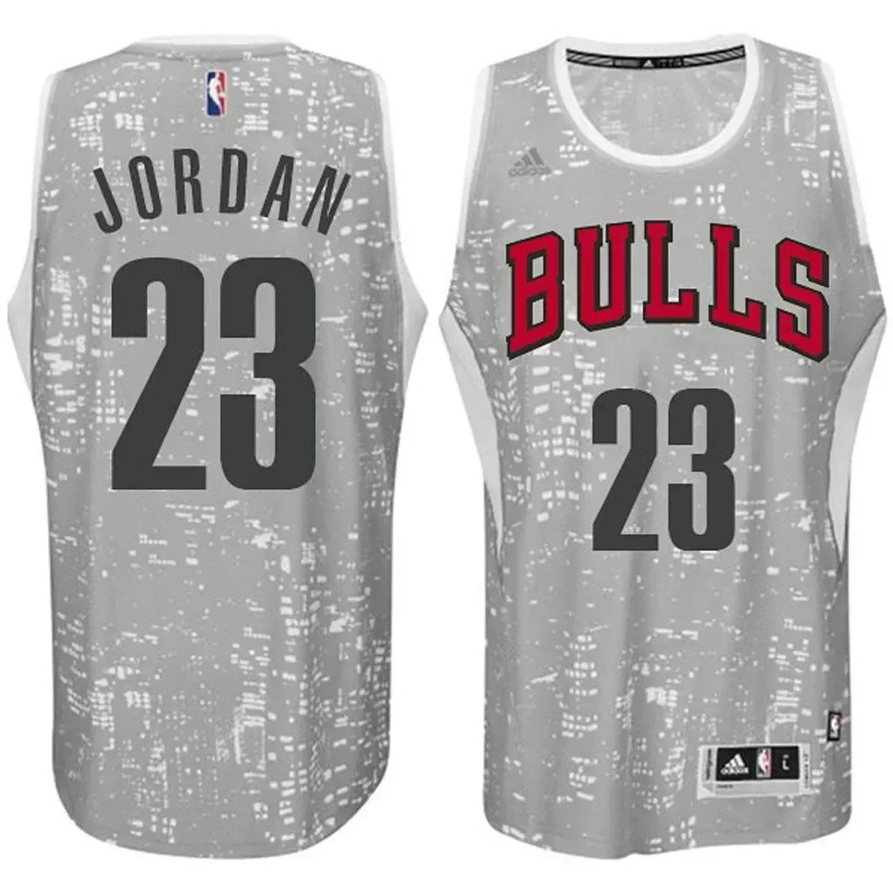 Male Chicago Bulls 23 Michael Jordan City Lights Gray Swingman Jersey - JS280 