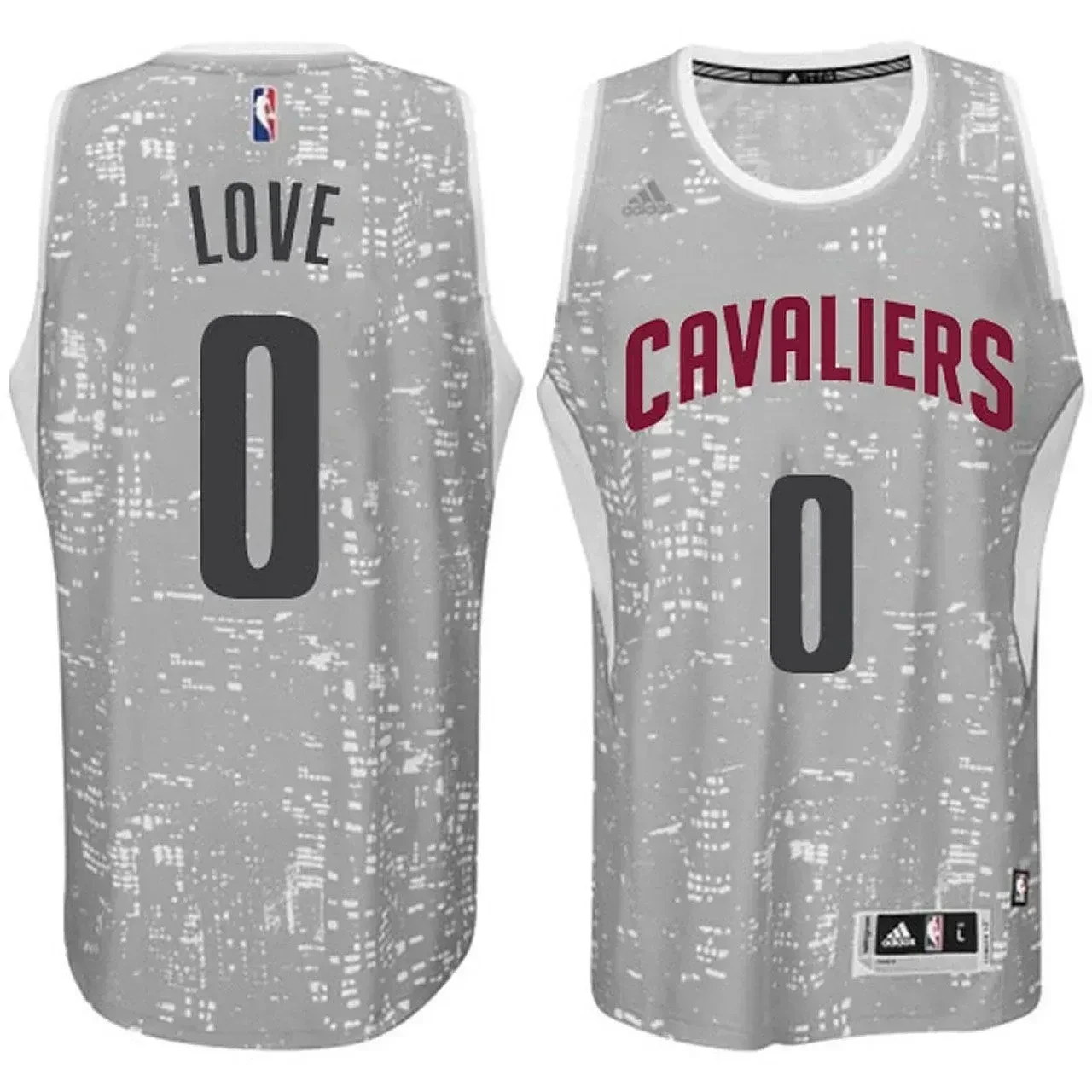 Male Cleveland Cavaliers 0 Kevin Love City Lights Gray Swingman Jersey - JS819