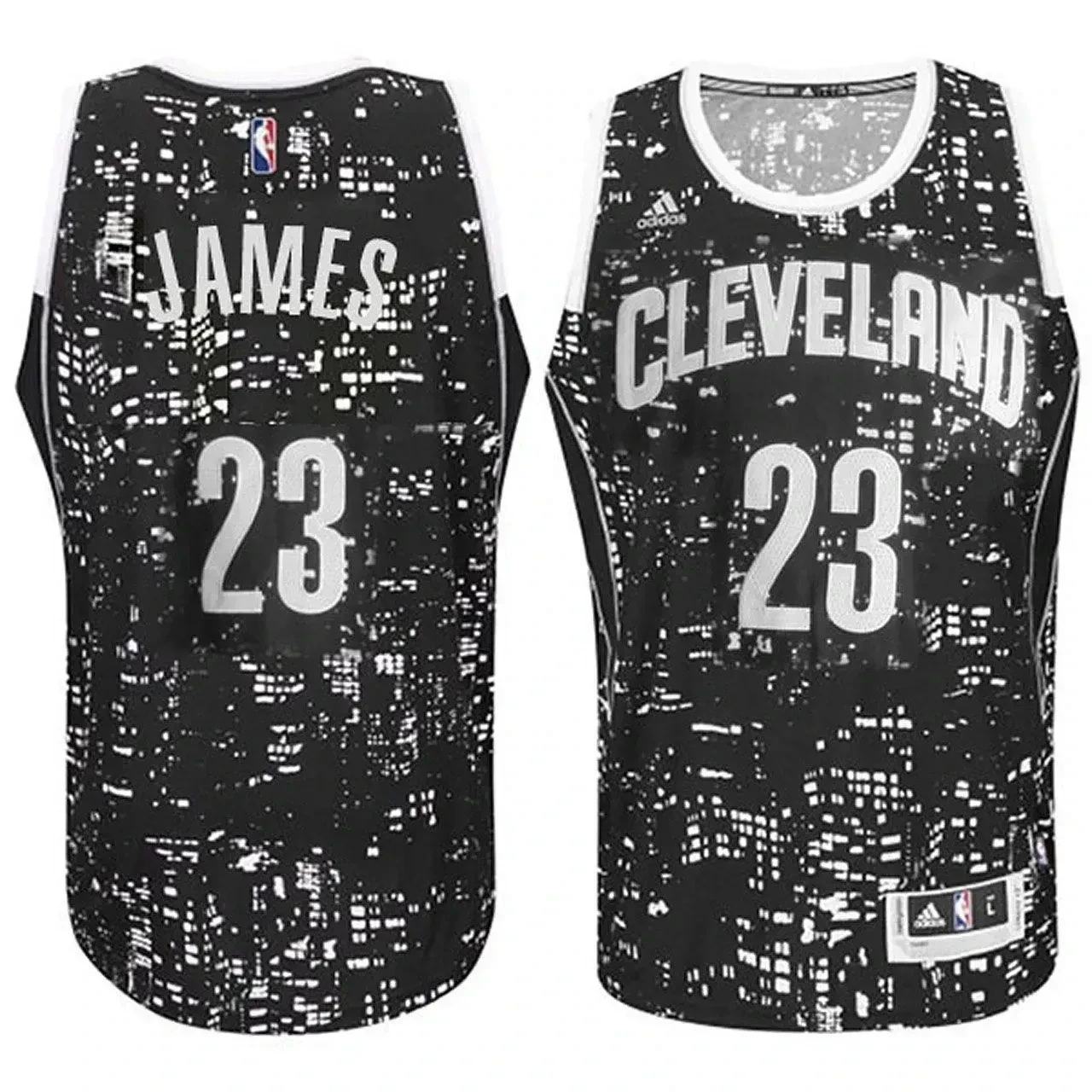 Male Cleveland Cavaliers 23 Lebron James City Lights Black Swingman Jersey - JS853
