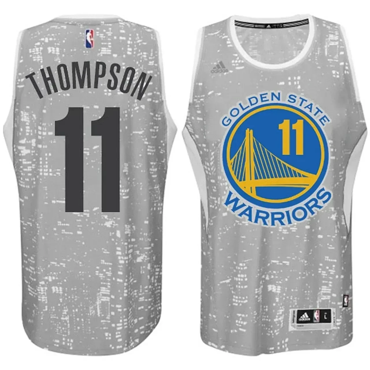Male Golden State Warriors 11 Klay Thompson City Lights Gray Swingman Jersey - JS986 