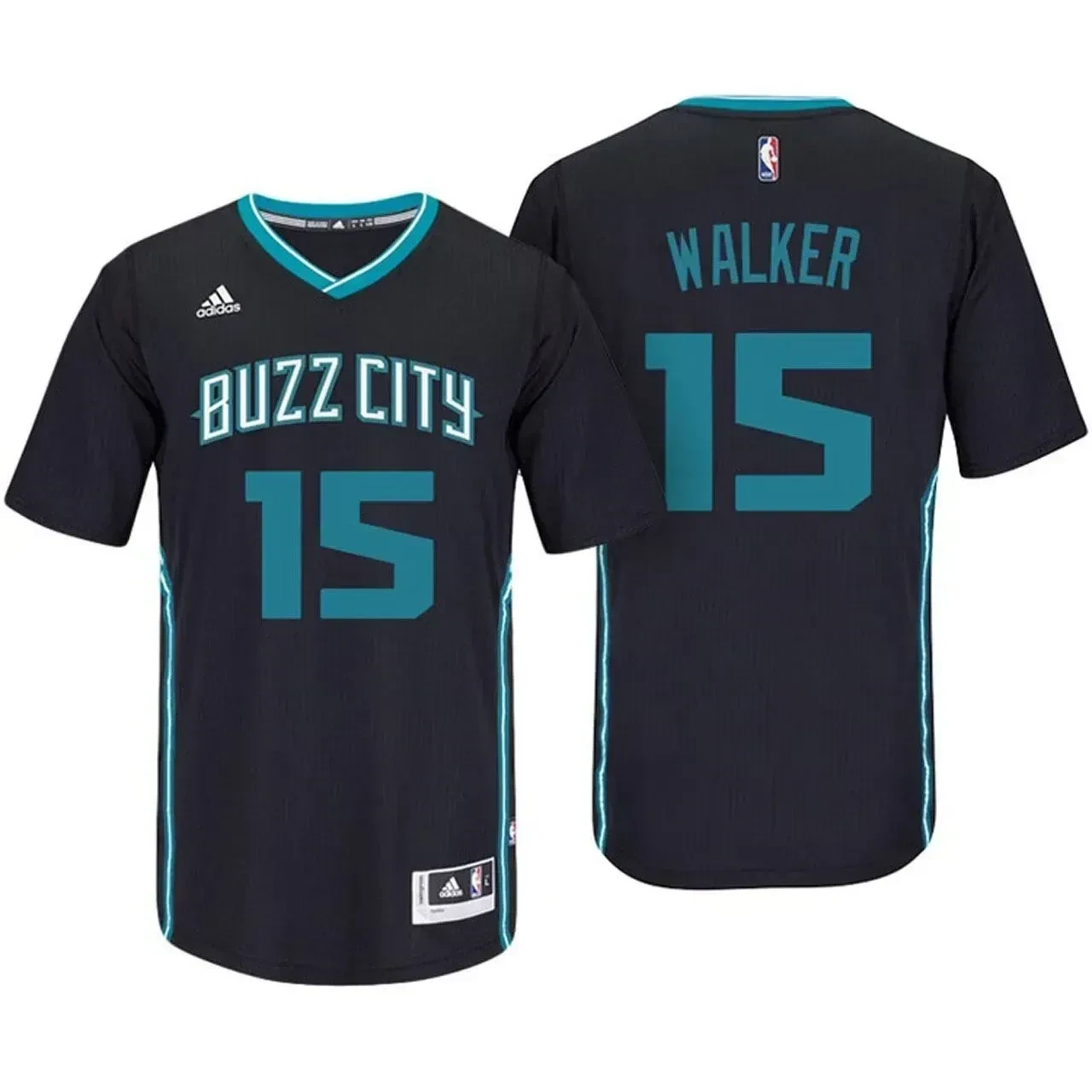 Male Kemba Walker Charlotte Hornets 15 Black Buzz City Pride Sleeved Swingman Jersey - JS826 
