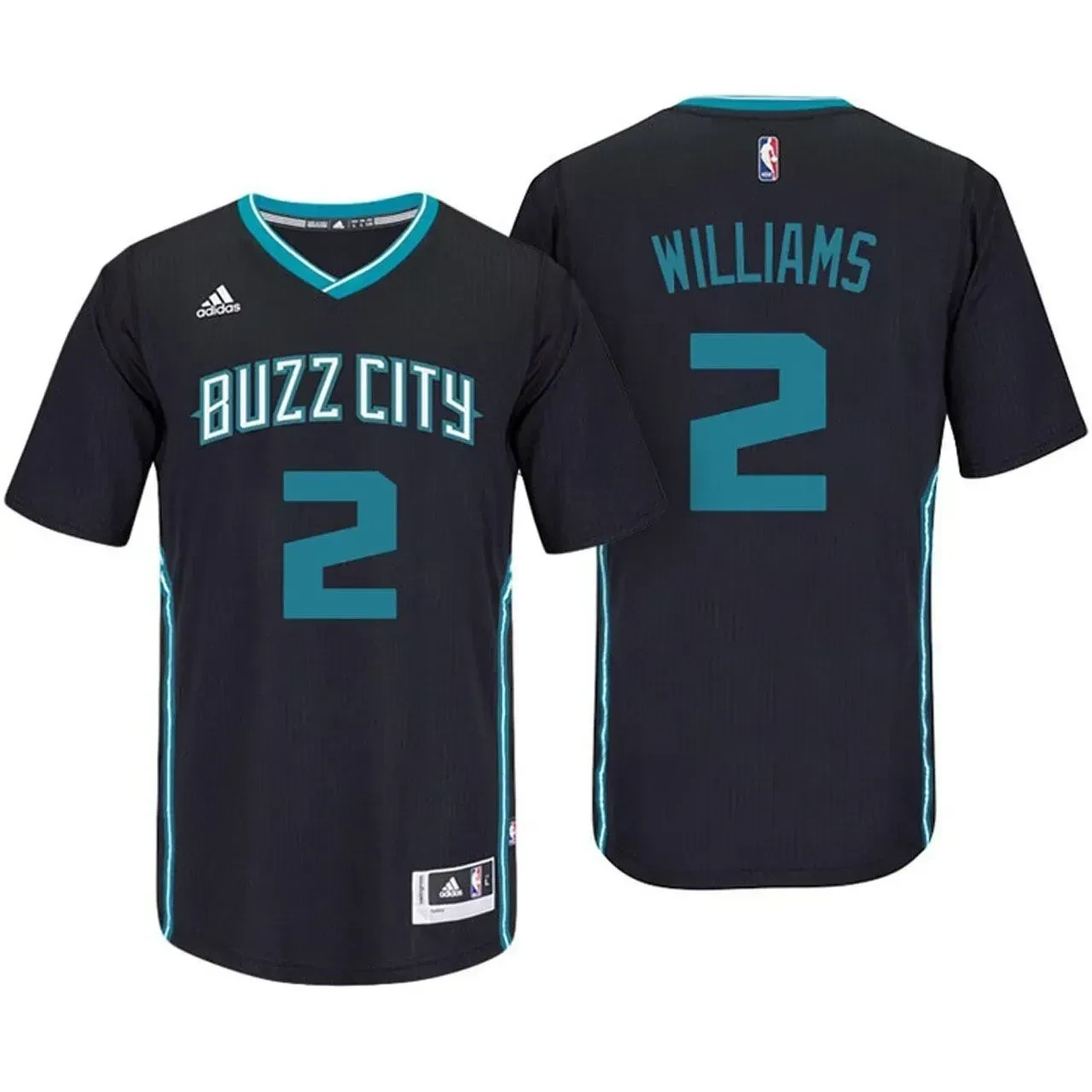 Male Marvin Williams Charlotte Hornets 2 Black Buzz City Pride Sleeved Swingman Jersey - JS770 
