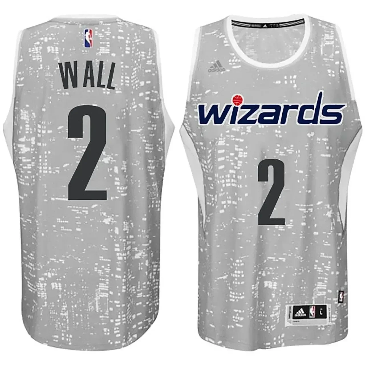 Male Washington Wizards 2 John Wall City Lights Gray Swingman Jersey - JS610 