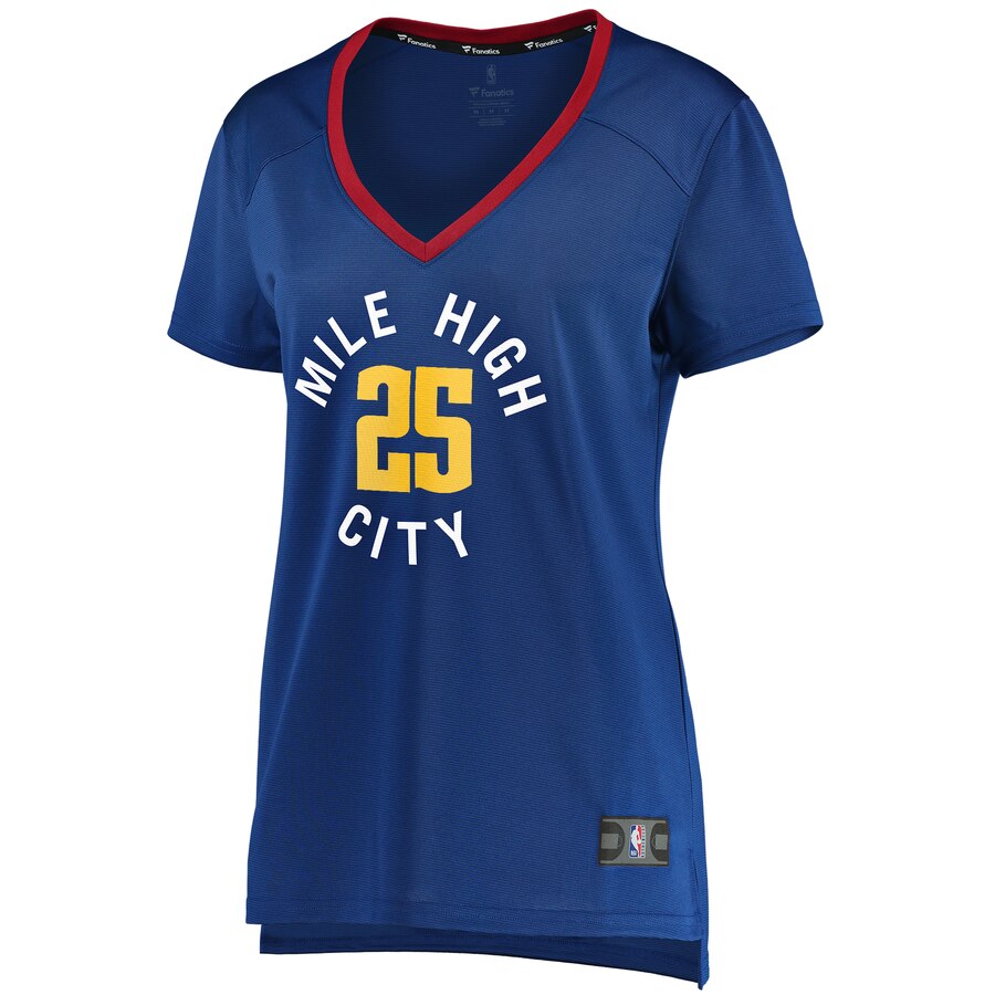 Alternative view of Malik Beasley Denver Nuggets Fanatics Branded Women's Fast Break Player Jersey - Statement Edition - Blue