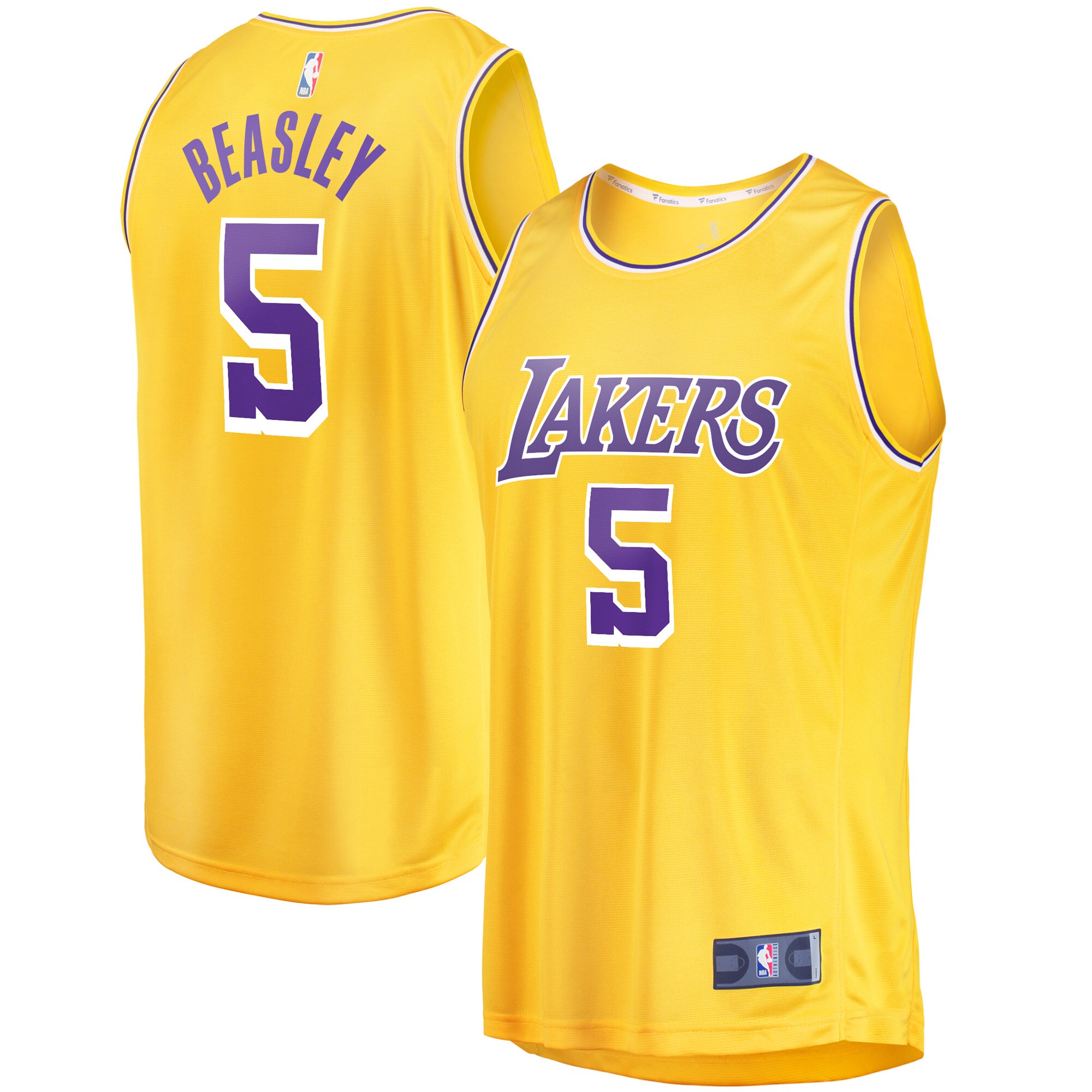 Alternative view of Malik Beasley Los Angeles Lakers Fanatics Branded Fast Break Player Jersey - Icon Edition - Gold