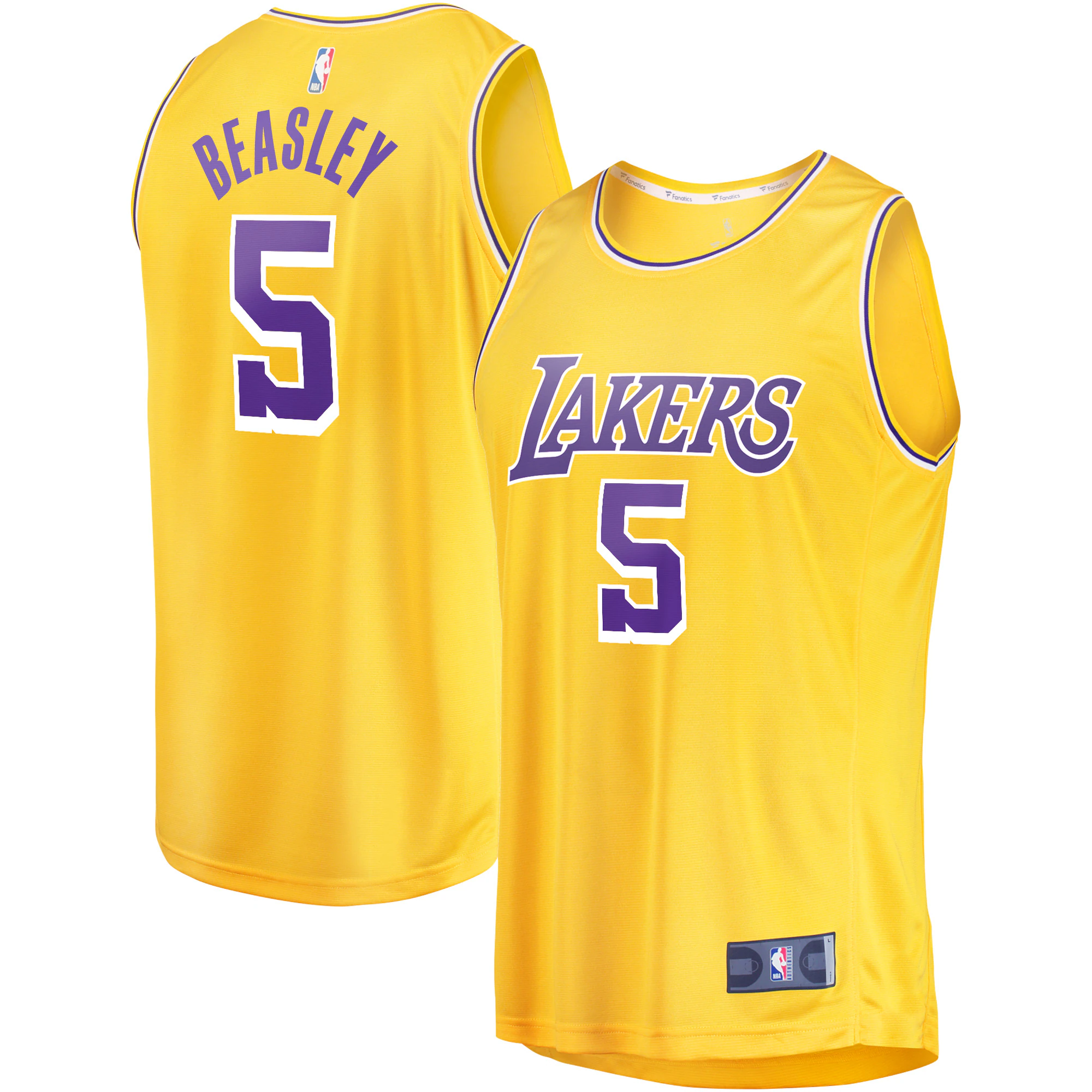 Alternative view of Malik Beasley Los Angeles Lakers Fanatics Branded Youth Fast Break Player Jersey - Icon Edition - Gold