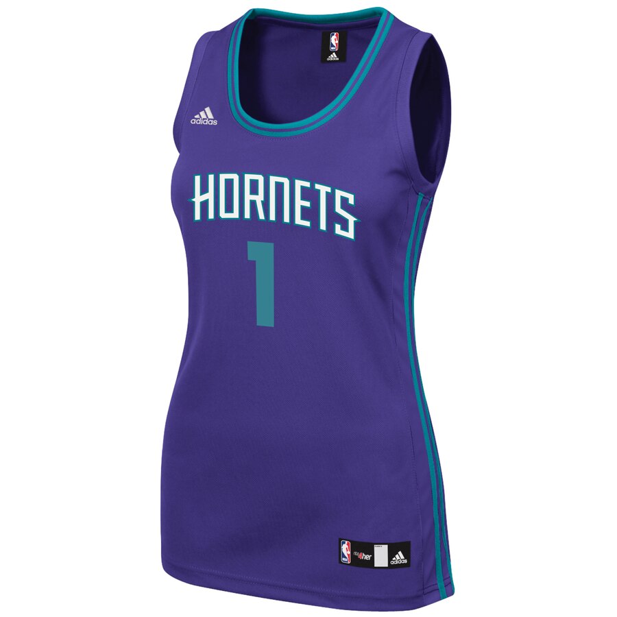 Alternative view of Malik Monk Charlotte Hornets Adidas Women's Team Replica Jersey - Purple