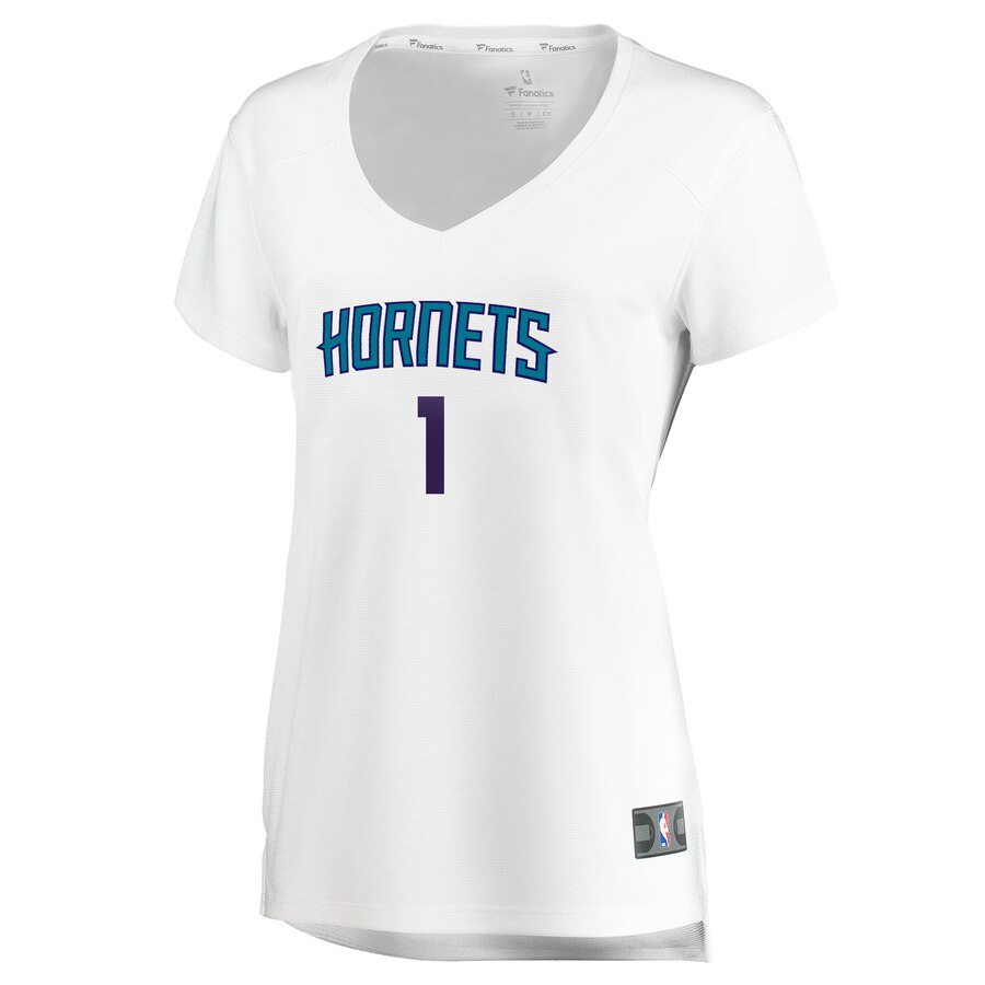 Alternative view of Malik Monk Charlotte Hornets Fanatics Branded Women's Fast Break Replica Player Jersey - Association Edition - White