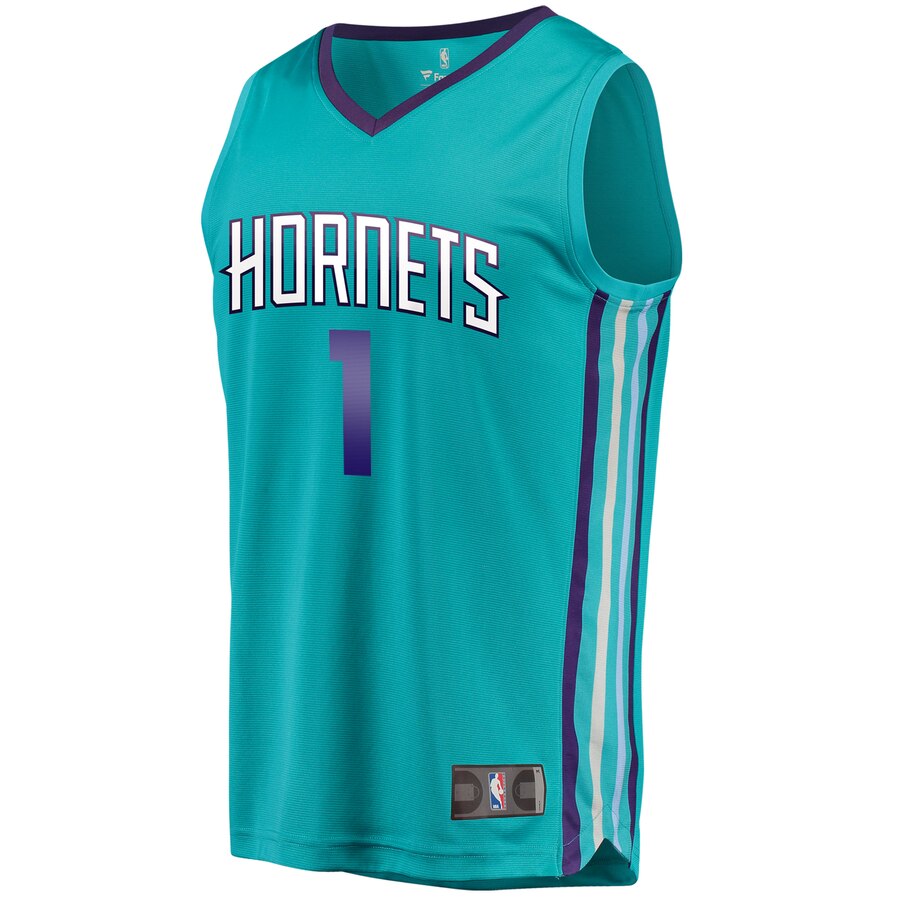 Alternative view of Malik Monk Charlotte Hornets Fanatics Branded Youth Fast Break Replica Jersey Teal - Icon Edition