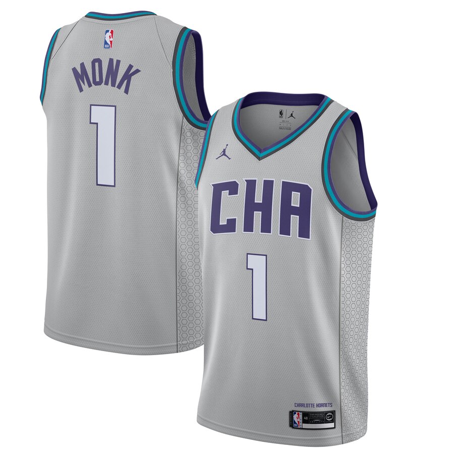 Malik Monk Charlotte Hornets Jordan Brand 2019/20 Finished City Edition Swingman Jersey - Gray