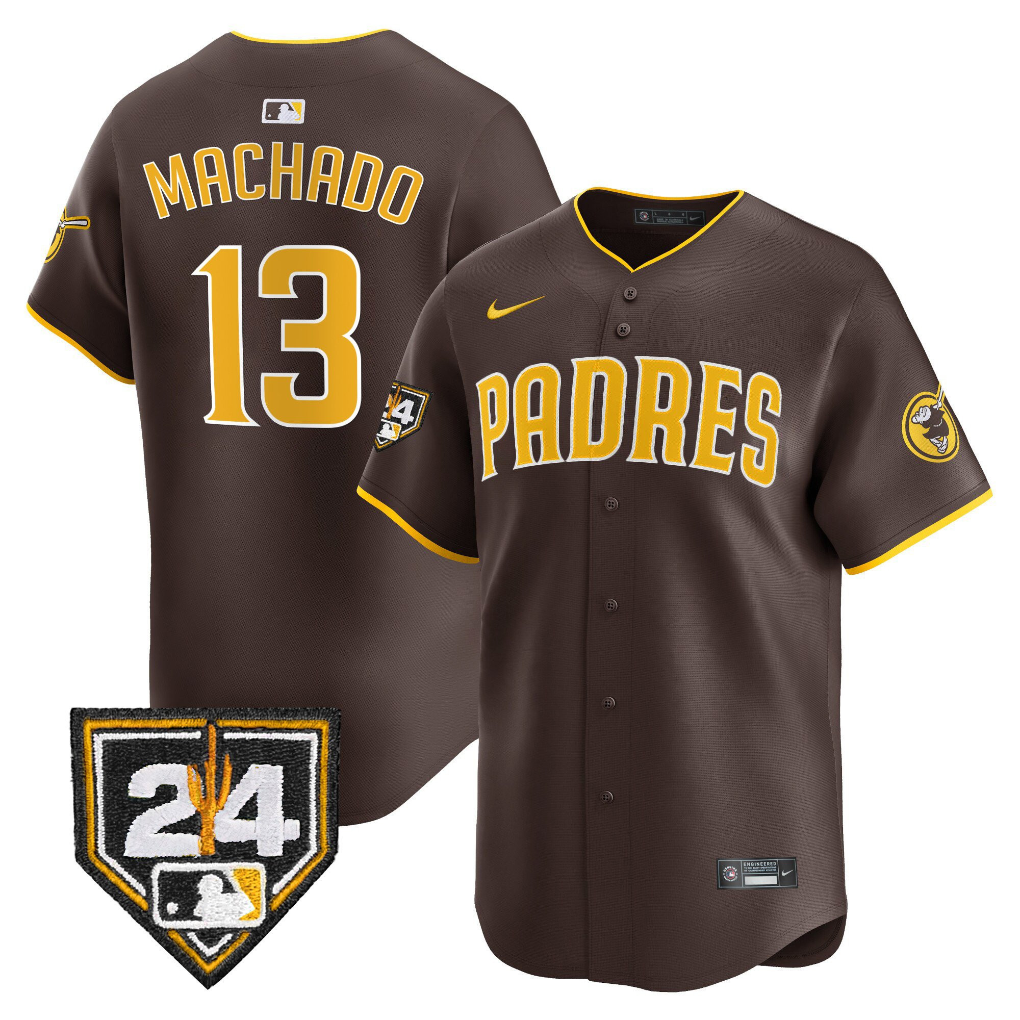 Manny Machado 13 San Diego Padres 2024 Spring Training Men Jersey - Brown 
