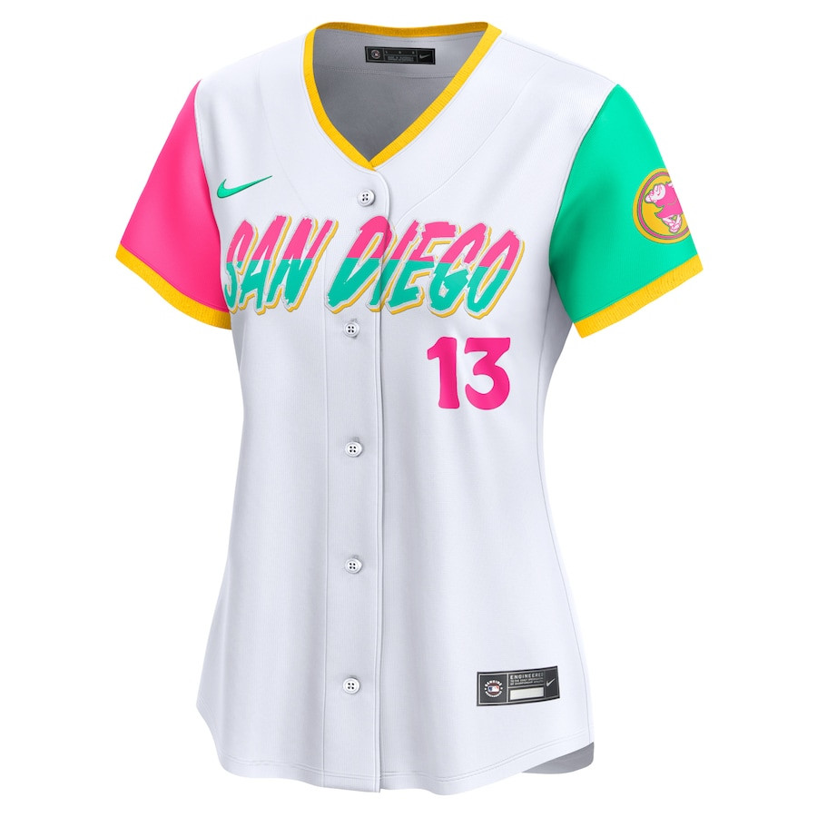 Alternative view of Manny Machado 13 San Diego Padres City Connect Limited Women Jersey - White 