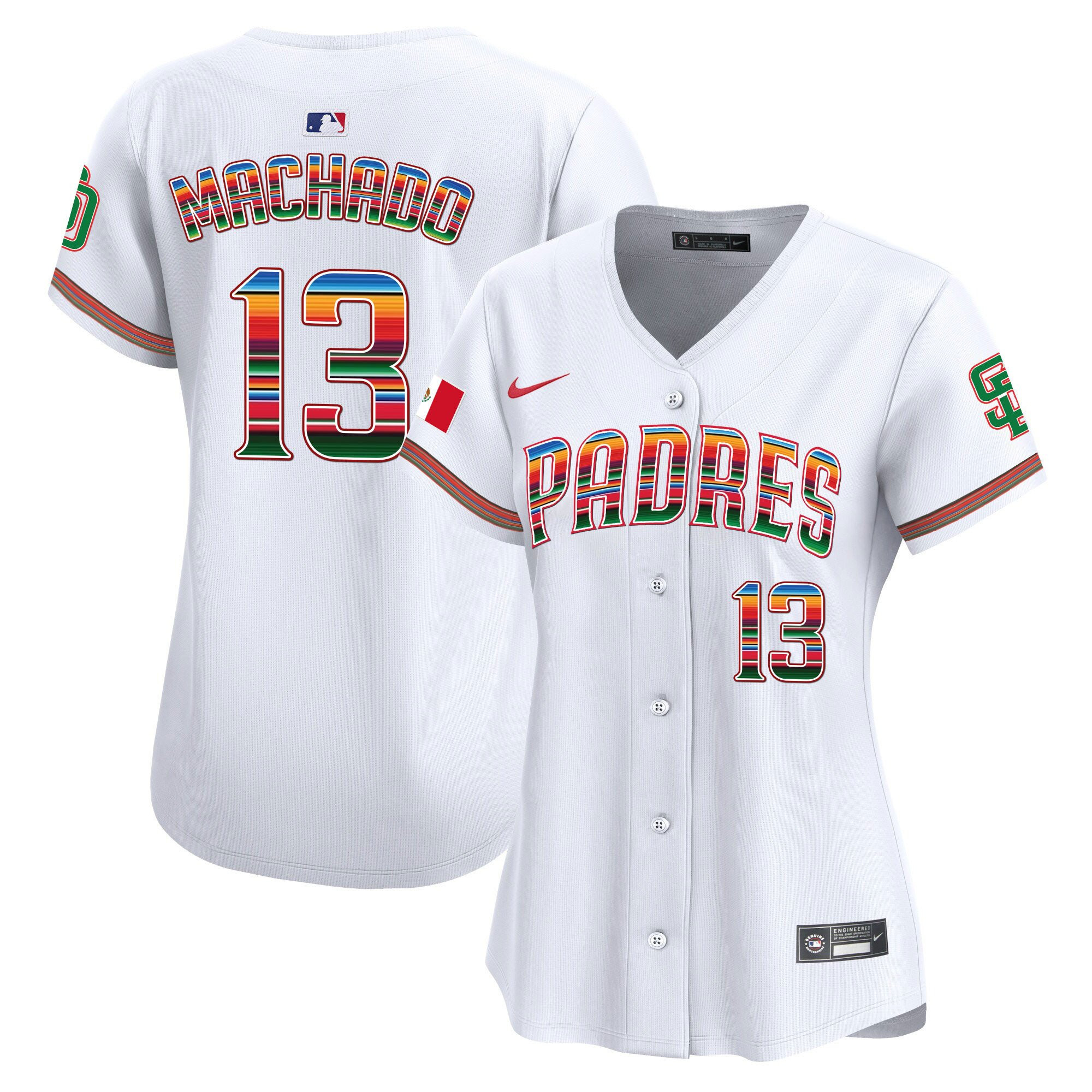 Manny Machado 13 San Diego Padres Mexico Women Jersey - White 