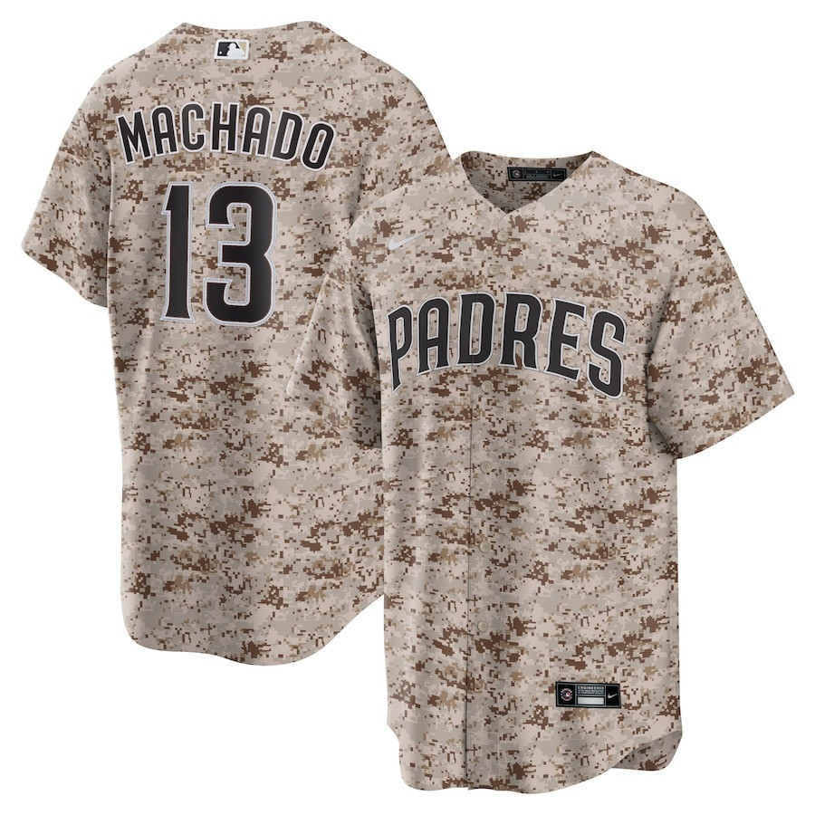 Manny Machado 13 San Diego Padres USMC Alternate Men Jersey - Camo 
