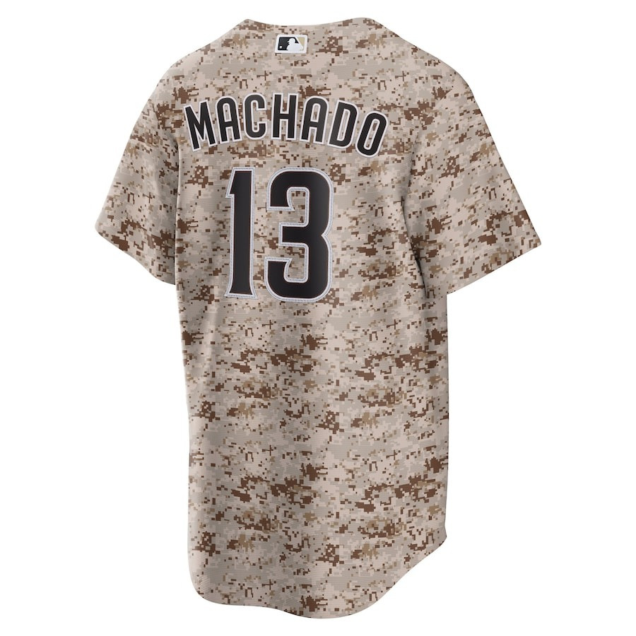 Alternative view of Manny Machado 13 San Diego Padres USMC Alternate Men Jersey - Camo 