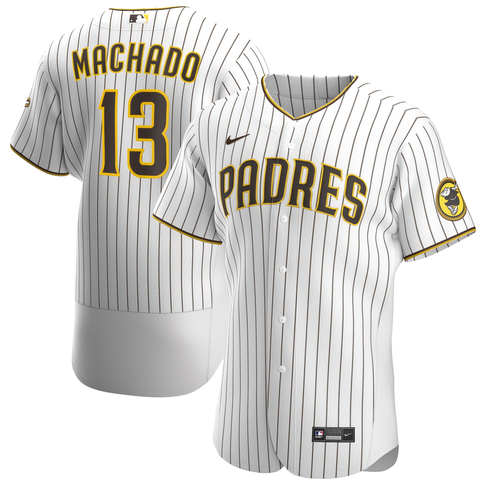Manny Machado San Diego Padres Home Authentic Player Jersey - White/brown