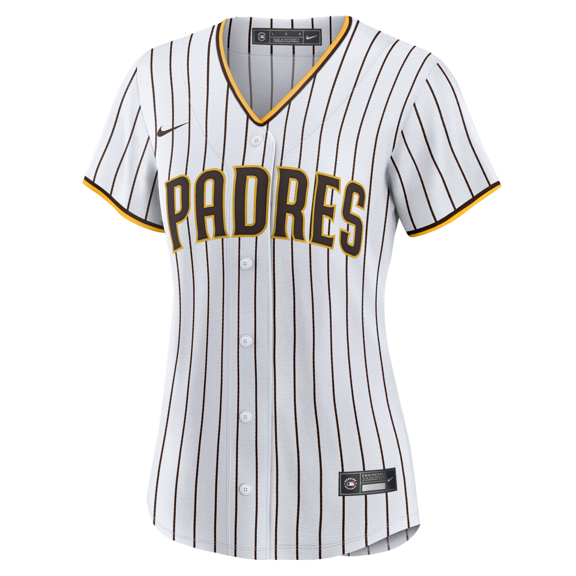 Alternative view of Manny Machado San Diego Padres Women’s Home Replica Player Jersey – White/brown