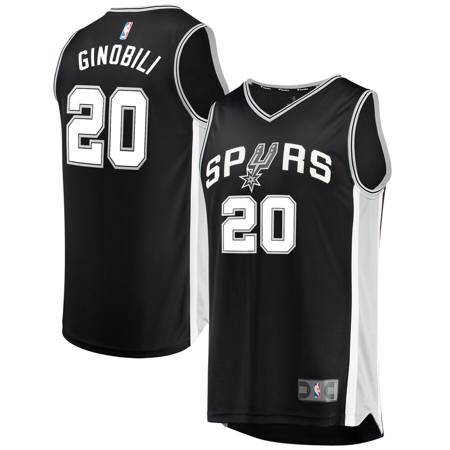 Manu Ginobili San Antonio Spurs Fanatics Branded Youth Fast Break Replica Jersey Black - Icon Edition