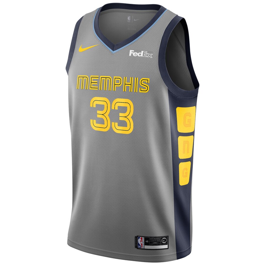 Alternative view of Marc Gasol Memphis Grizzlies 2018/19 City Edition Swingman Jersey - Gray