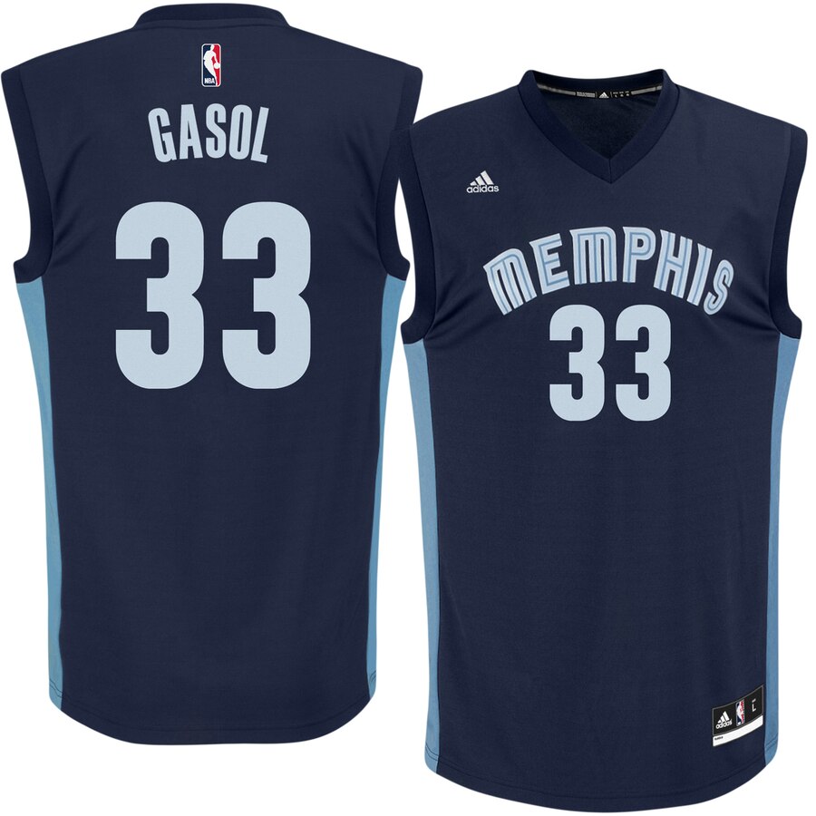 Marc Gasol Memphis Grizzlies Adidas Replica Jersey - Navy Blue