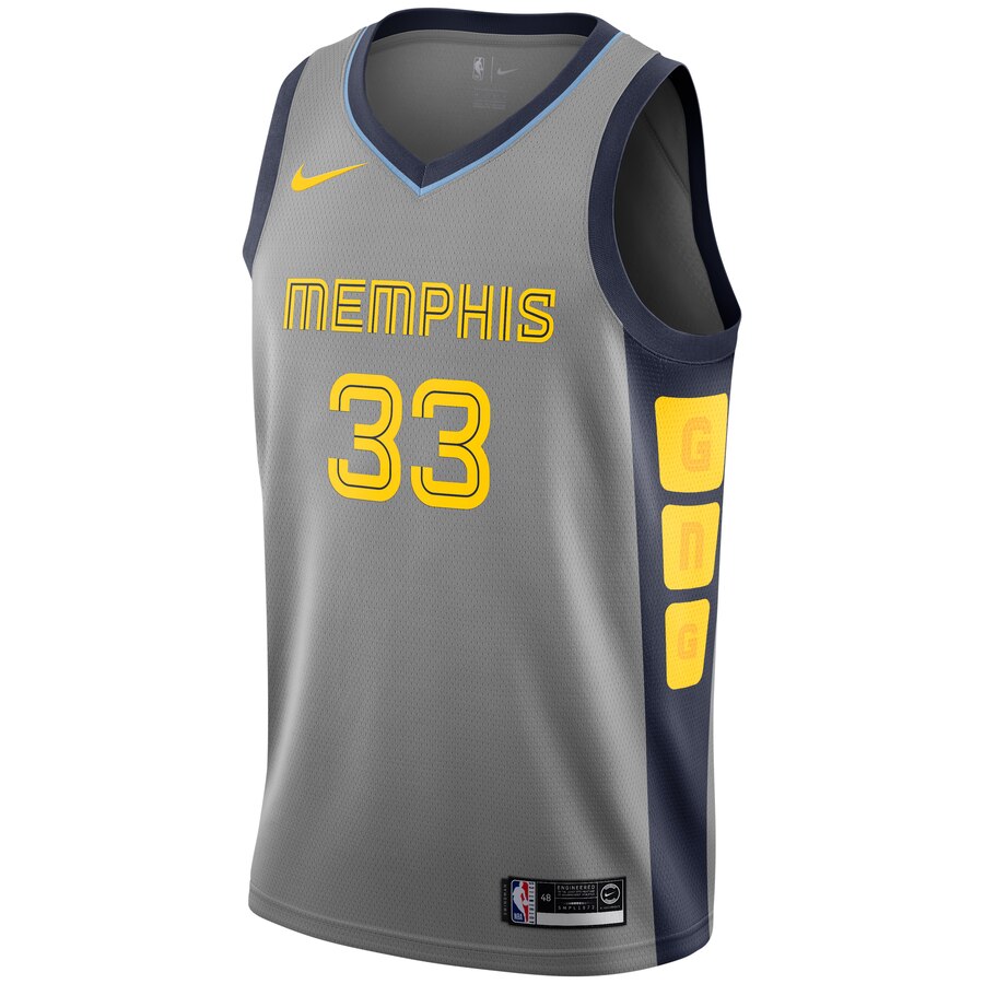 Alternative view of Marc Gasol Memphis Grizzlies City Edition Swingman Jersey - Gray