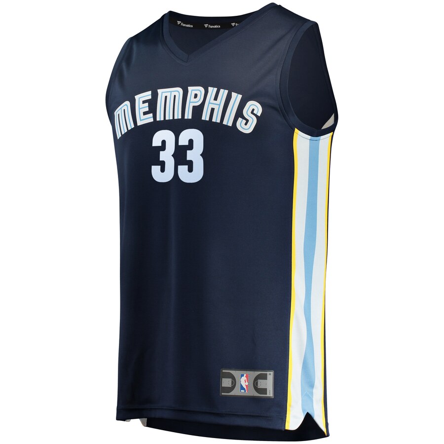 Alternative view of Marc Gasol Memphis Grizzlies Fanatics Branded Fast Break Replica Jersey Navy - Icon Edition