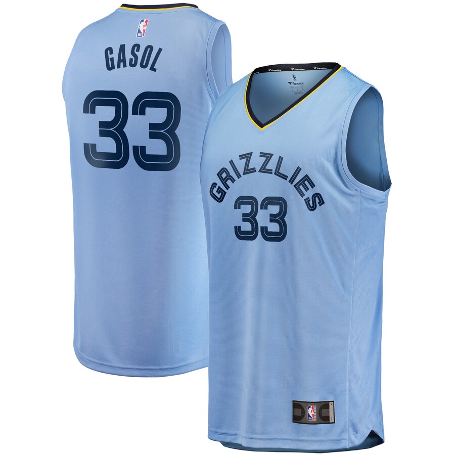 Marc Gasol Memphis Grizzlies Fanatics Branded Youth Draft Fast Break Replica Jersey - Light Blue